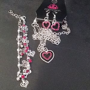 3 piece set bracelet, necklace, & earrings